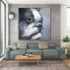 Colorful pet animal oil painting BULLDOG BENNY