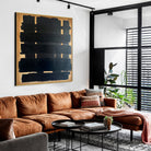 Geometric minimalist contemporary painting BLACK LATTICE