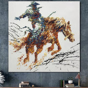 Cowboy Oil Painting Large Cowboy Abstract Painting Abstract Modern Art  | UNBRIDLED SOUL