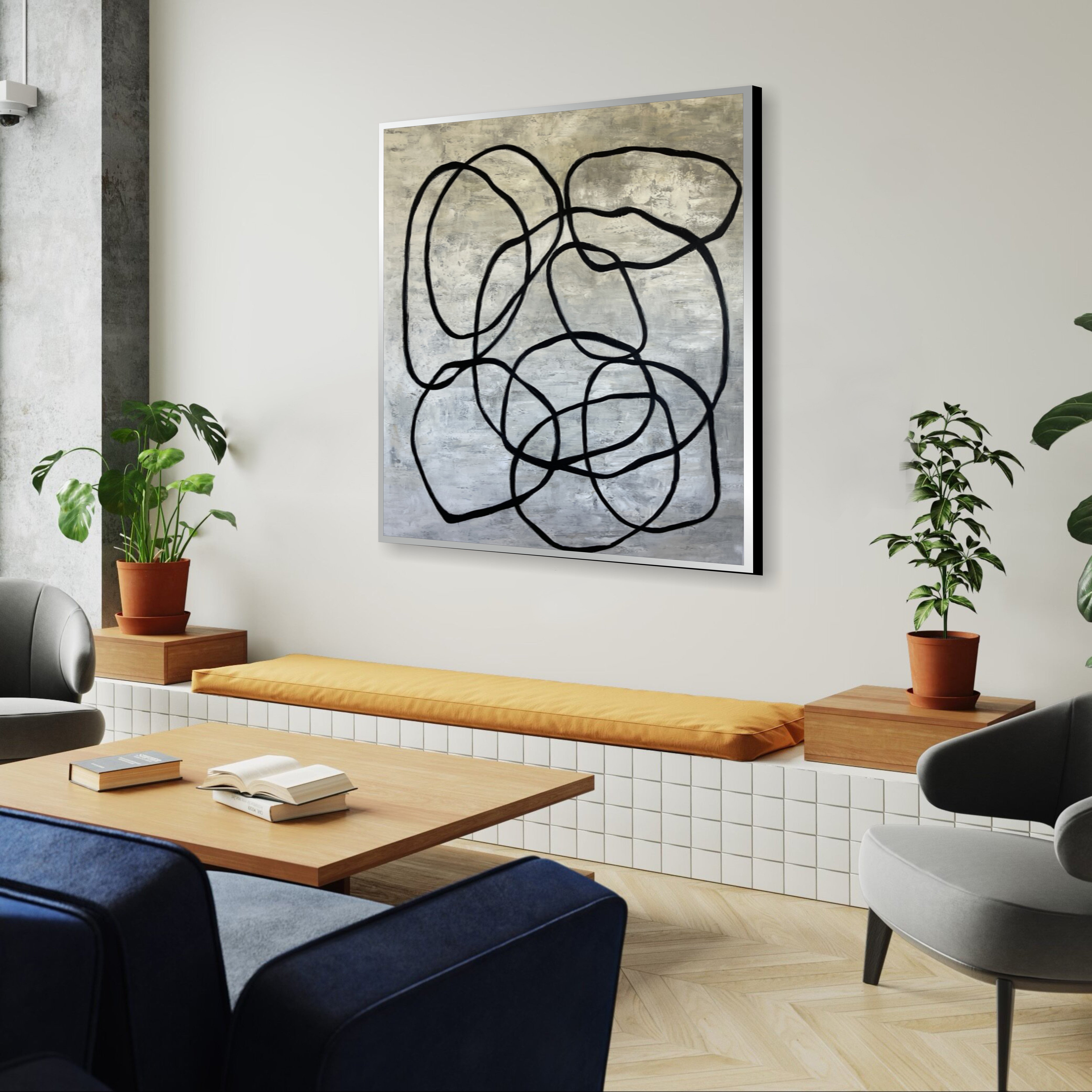 Minimalist Geometric Abstract Circle - Canvas Wall Art Painting