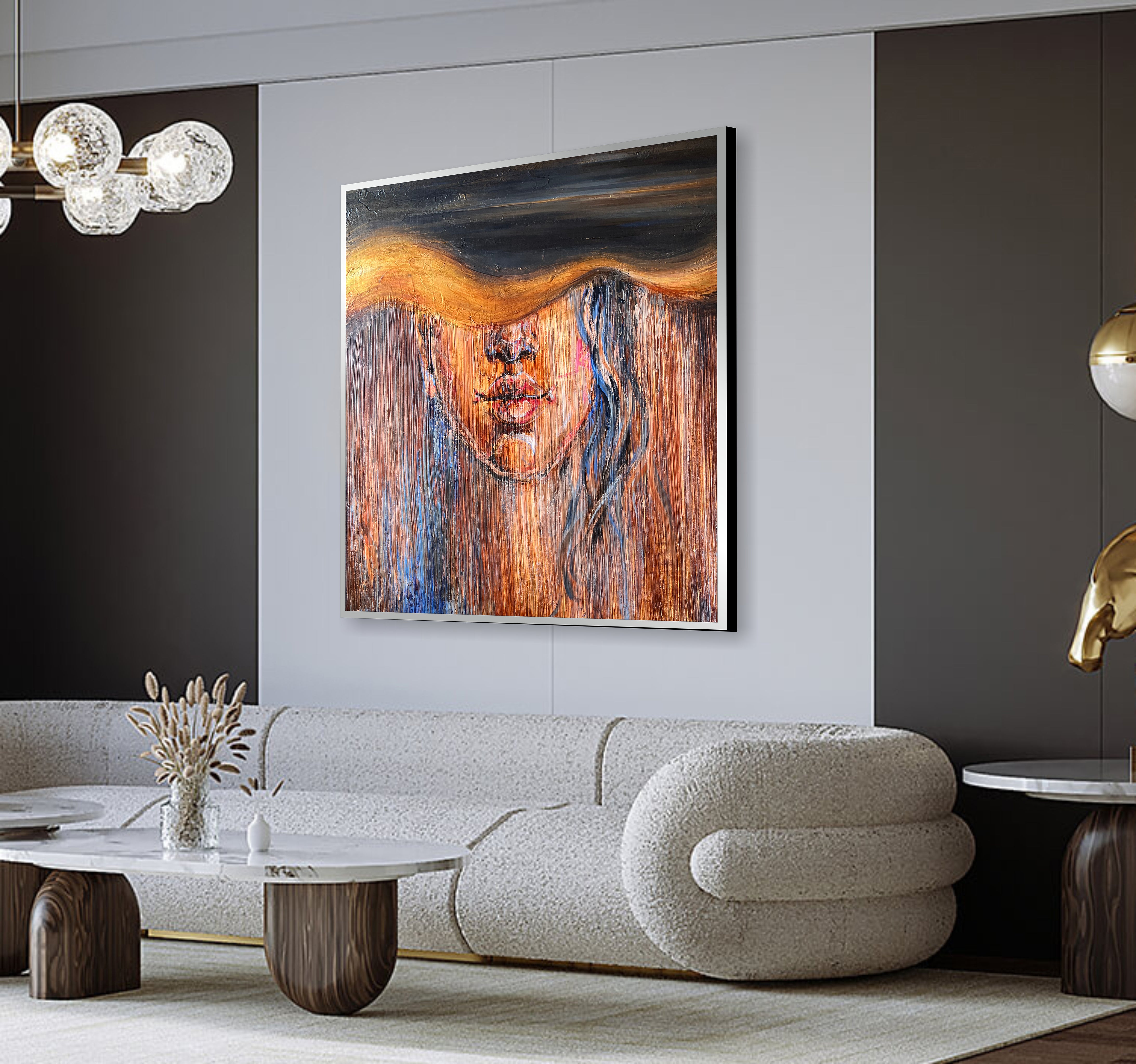 Large Abstract Painting On Canvas Figurative Painting Woman Unique Wall Art  Texture Painting Modern Painting On Canvas Home Decor Wall Art | VEILED