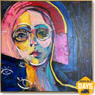 WOMAN WITH GLASSES 40"x40"