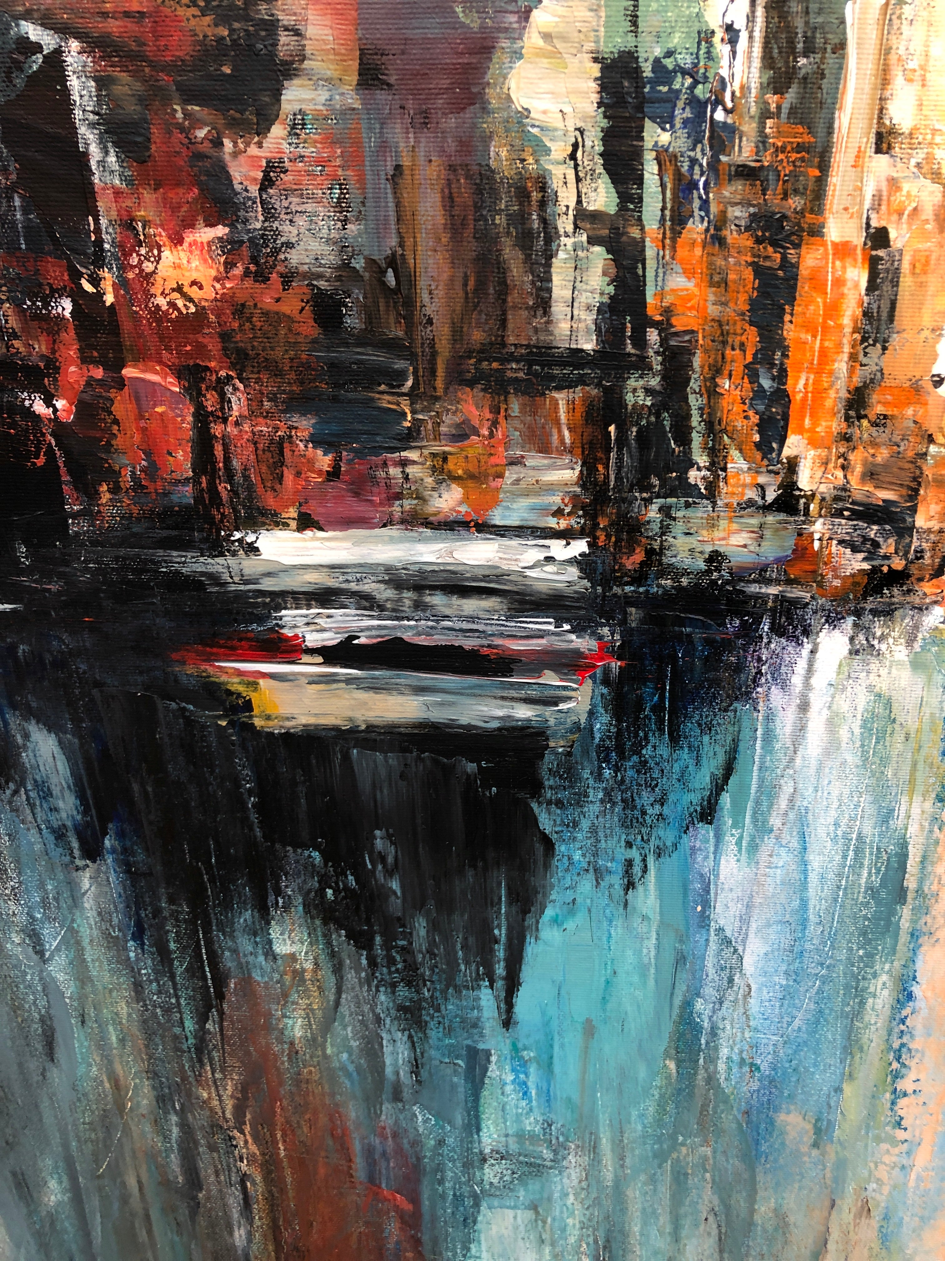 Abstract Chicago Cityscape Paintings On Canvas Original Chicago Street