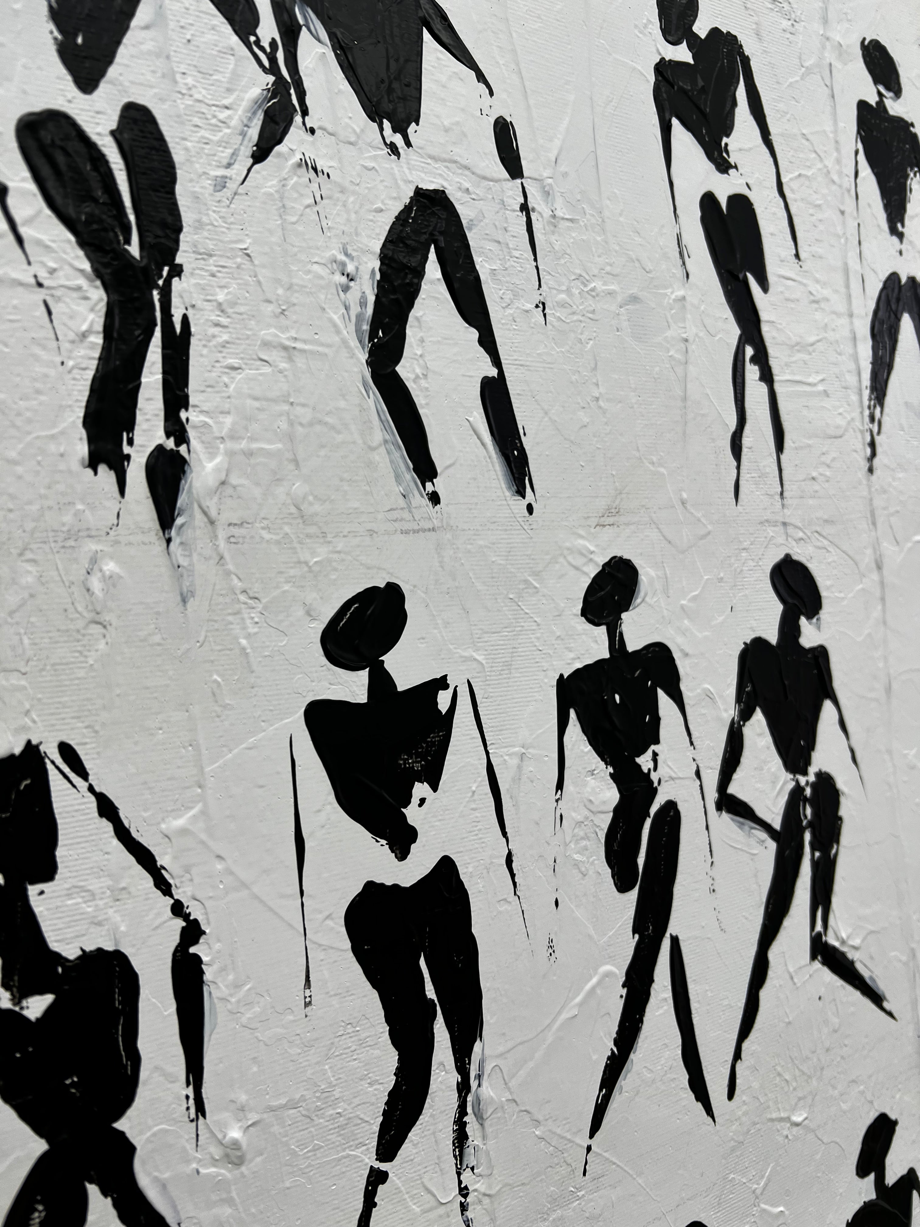 Figurative Abstract Figurative Abstract Art Black And White Oil Paintings On Canvas Silhou