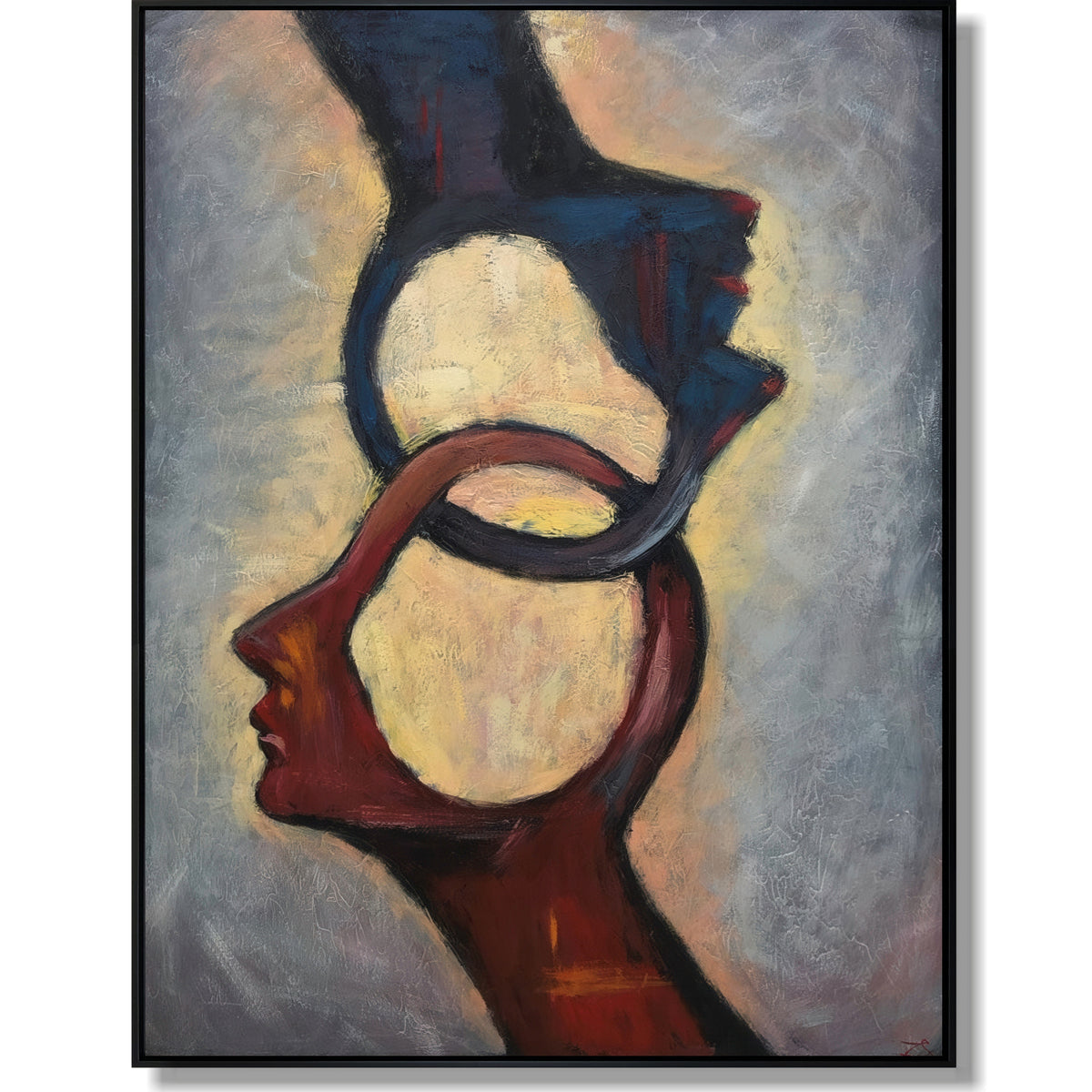 Human Abstract Painting Large Abstract Acrylic Painting On Canvas ...