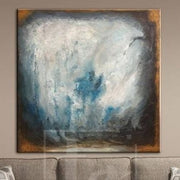 Abstract   Painting in White, Blue and Brown | OUTSIDE
