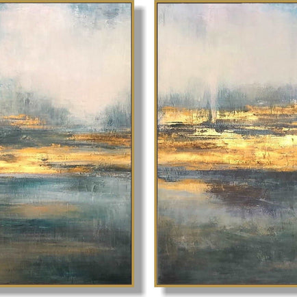 Abstract painting set of 2 EVENING MOOD