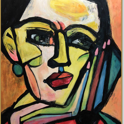 Modern abstract faces artwork FRIDA KAHLO