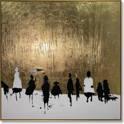 Figurative modern abstract painting SKY OF GOLD