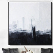 Abstract Acrylic Black and White Painting Wall Art | DISTRICT