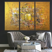 Abstract Painting Yellow Painting Gold Painting Oil Painting | GOLDEN COIN