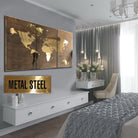 METAL WORLD MAP 3p: 27.2"x48.3"