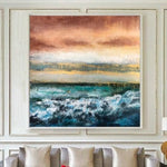 كبيرة المحيط اللوحة الأصلية البحر اللوحة مجردة موجات اللوحة الملونة المناظر الطبيعية اللوحة | BREATHING OF THE SEA