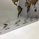 WORLD MAP WITH CLOCKS 25.2"x39"
