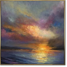 Invoice for 117x117 cm with gold frame painting SUNSET OVER THE OCEAN