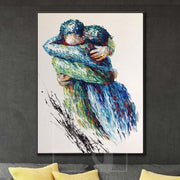 Large living room wall art Extra large wall art Romantic wall art Couple in love | SUMMER HUGS