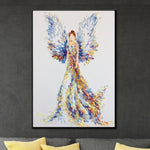 الملاك الفني التجريدي كبير الملاك اللوحة الملاك فتاة النفط الطلاء| FACELESS ANGEL