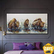 PACK OF BISONS 23"x46"
