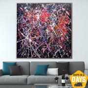 Original Colorful Acrylic Wall Art Minimalist Splashes Abstract Creative Artwork for Office Decor | COLOR SPLASHES 24"x24"