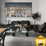 Original Babylon Oil Painting Abstract Gray Artwork Modern Textured Wall Art Decor for Living Room | BABYLON 37.8"x68"