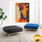 Original Orange Minimalist Oil Painting Abstract Colorful Modern Artwork Decor for Living Room | ORANGE MOOD 27.5"x20"
