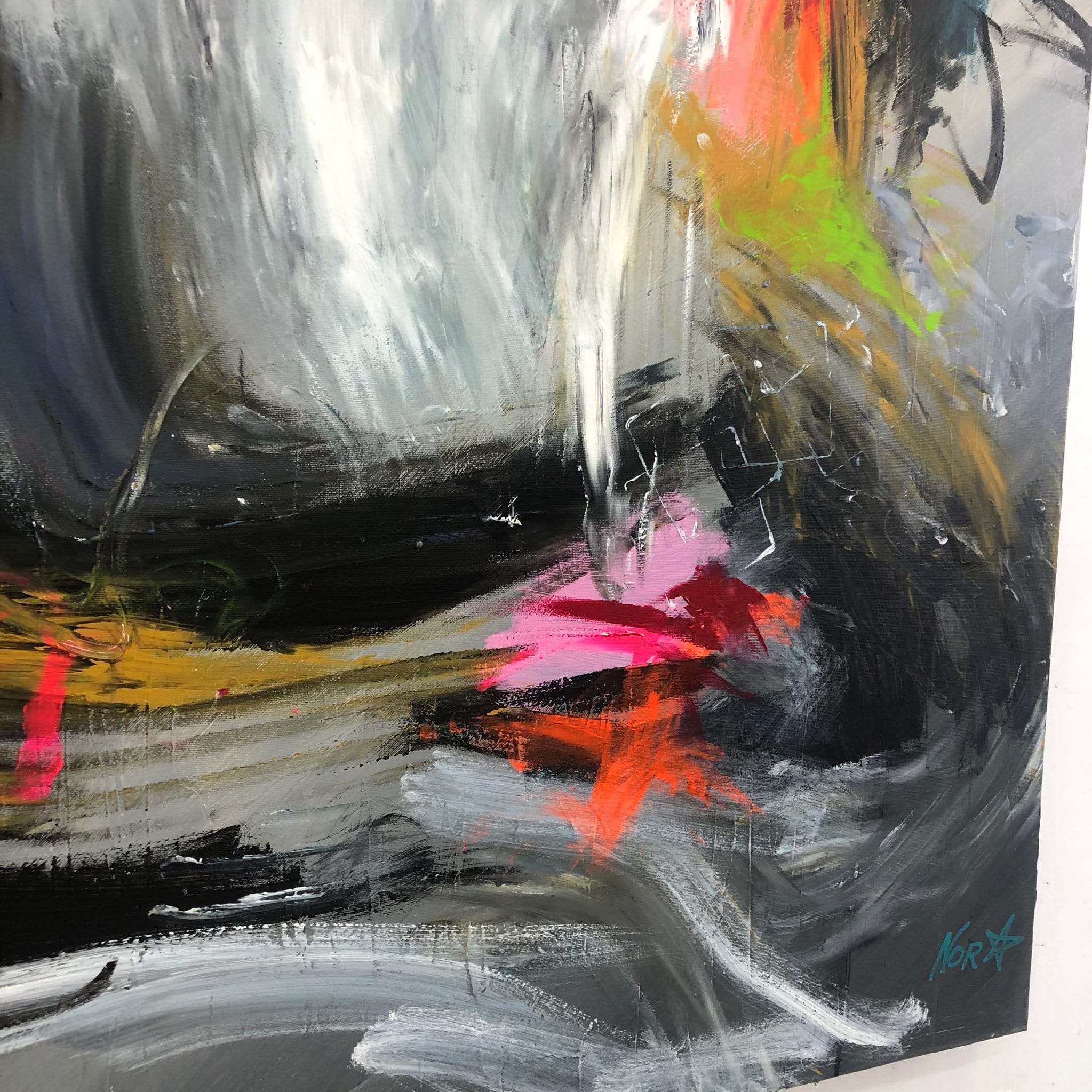 Abstract Gray Expressionism Dark Expressionist Art