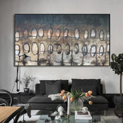 Abstract Gray Painting On Canvas Wall Hanging Artwork Original Babylon Wall Art for Bedroom Decor | BABYLON