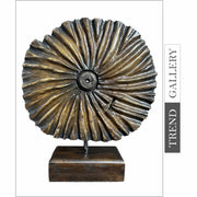 Abstract Round Wood Figurine Hand Carved Table Statue Creative Shape Modern Wood Sculpture for Table Decor | BLOOM 13.8"x12.2" - Trend Gallery Art | Original Abstract Paintings