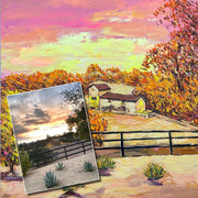 الطبيعة الأصلية صورة مخصصة ملونة عطلة المنزل النفط الطلاء مجردة البلد البيت الفني | الرسم من الصورة رقم 48