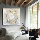 Extra Large Abstract Gold Leaf Paintings On Canvas Original Fine Art Contemporary Wall Art Modern Wall Decor | UROBOROS CIRCLES - Trend Gallery Art | Original Abstract Paintings