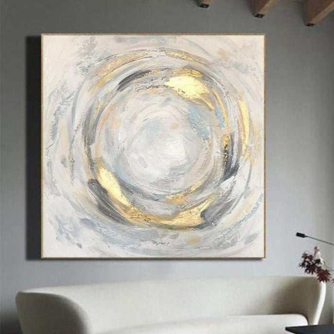 Extra Large Abstract Gold Leaf Paintings On Canvas Original Fine Art C