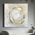 Extra Large Abstract Gold Leaf Paintings On Canvas Original Fine Art Contemporary Wall Art Modern Wall Decor | UROBOROS CIRCLES