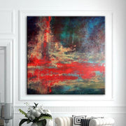 Original Red Painting Dark Painting Black Painting Painting On Canvas Abstract Acrylic Art | FIERY PASSION
