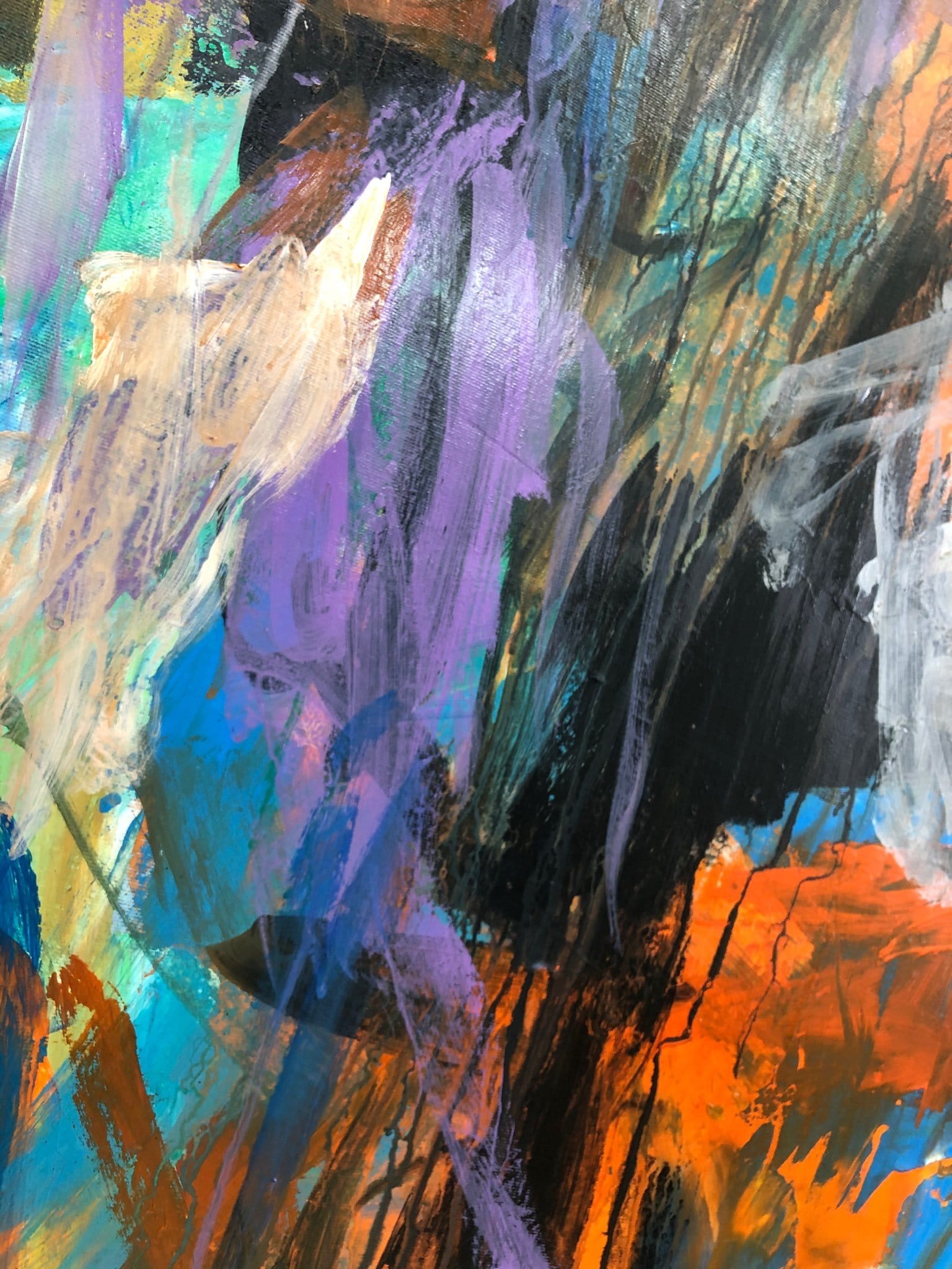 Vibrant Funky Rainbow Thick Acrylic Painting – The Artwerks