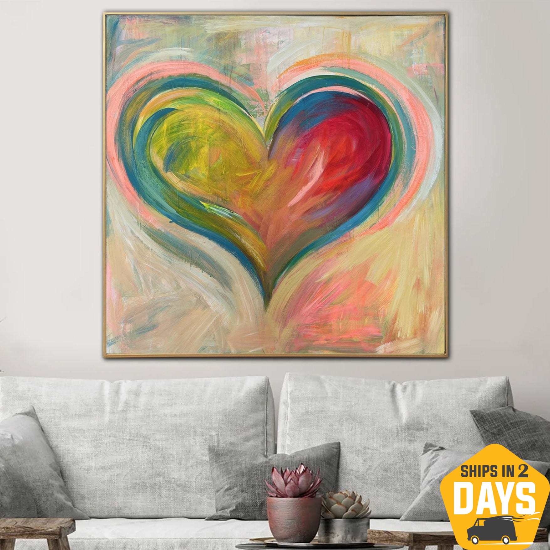 Abstract Heart Painting