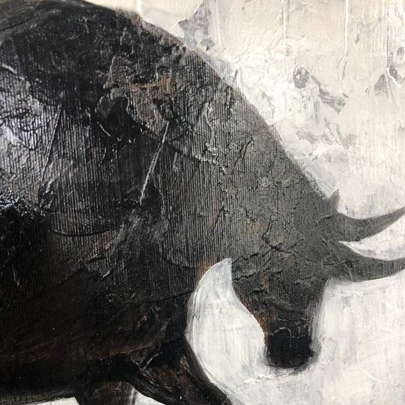 Stock Exchange Painting Creative Large Stock Exchange Artwork Original Stock Exchange | BULL AGAINST BEAR - Trend Gallery Art | Original Abstract Paintings