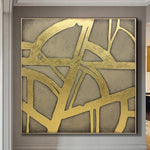 مجردة ورقة الذهب اللوحة لوحات الاكريليك مجردة على قماش الفن المعاصر | GOLDEN GATE