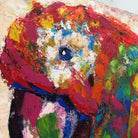 Abstract Parrot Painting Canvas Bright Bird Art Colorful Artwork Customized Painting 54x40 Art Tropical Wall Art for Lake House Wall Art | RED PARROT - Trend Gallery Art | Original Abstract Paintings