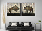 Original Set of 2 Paintings Bull and Bear Painting on Canvas Abstract Bull and Bear Painting Minimalist Artwork Decor | BULL vs BEAR - Trend Gallery Art | Original Abstract Paintings