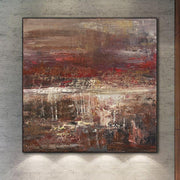 Abstract Oil Painting Canvas Red Wall Art Heavy Textured Artwork Neutral Art Abstract Impressionism Painting Luxury Painting | RED FIELD
