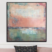 Large Canvas Art Ocean Painting Abstract Canvas Paintings Pink Abstract Artwork Modern Abstract Painting | PINK DAWN