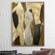 مجردة اللوحة التصويرية الذهب ورقة جدار الفن اللوحات الأصلية على قماش الأزياء الفن التجريدي الإنسان اللوحة محكم الفنون الجميلة | SOUL REFLECTION