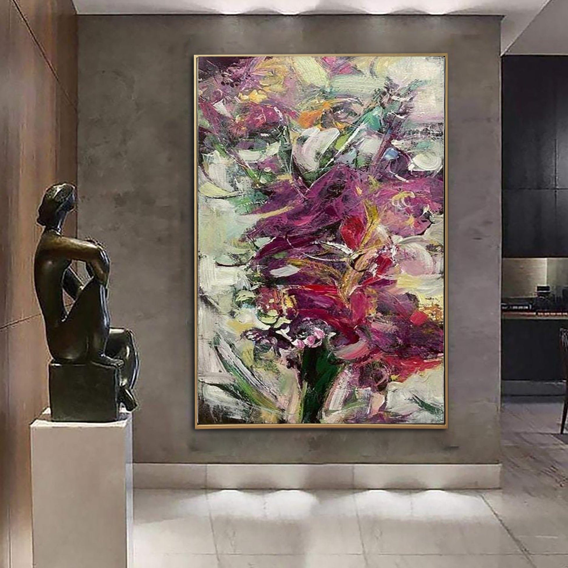 Original Abstract Oil Paintings On Canvas Flowers Bouquet Colorful Painting Modern Contemporary Fine Art Wall Decor | BOUQUET OF FLOWERS - Trend Gallery Art | Original Abstract Paintings