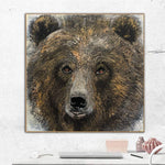 الأصلي الدب اللوحة مجردة الدب جدار الفن صورة حيوان واقعية أحادية اللون الفني الحيوانات البرية اللوحة المعاصرة جدار الفن | KIND BEAR