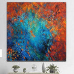 Large Original Painting On Canvas Abstract Paintings Blue And Red Wall Art Abstract Red Painting | AUTUMN