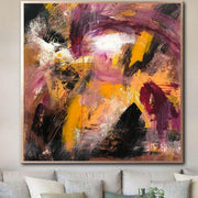 Colorful Abstract Painting Original Painting on Canvas Orange Painting Canvas Large Abstract Oil Painting Modern Art Canvas | COLOR BATTLE
