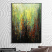 Large Abstract Green Oil Paintings On Canvas Acrylic Artwork Modern Textured Fine Art Handmade Wall Art | PINE FOREST