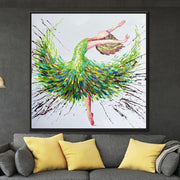 Extra Large Abstract Ballerina Painting Framed Wall Art Dancing Girl Oil Painting Modern Painting Impasto Painting | BALLERINA GWEN