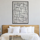 Abstract Maze Painting On Canvas Black And White Labyrinth Minimalist Wall Art Modern Wall Decor | ENDLESS LABYRINTH - Trend Gallery Art | Original Abstract Paintings