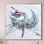 لوحة راقصة الباليه تجريدية أصلية لوحة فنية جدارية حديثة Impasto لوحة زيتية ملونة باليه ديكور فني للحائط | BALLERINA MARGO